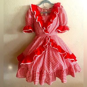 Square Dance Dress Partner Please! Malco Modes San Francisco Red/WhiteCheckered